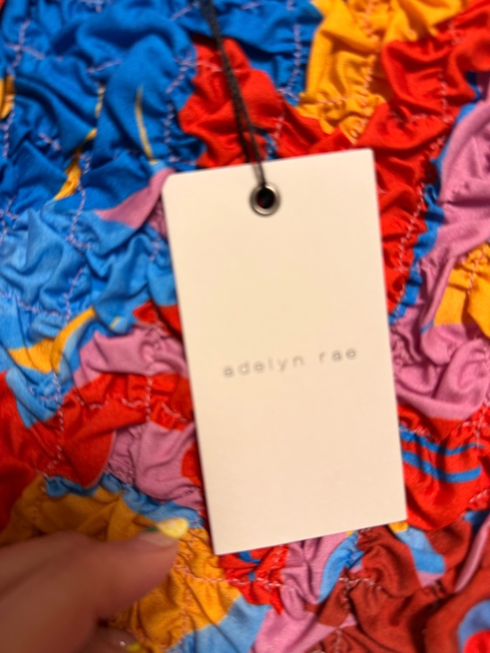 Adelyn Rae Multicolor Ruched Tie-Shoulder Mini Dress - Picture 2 of 4